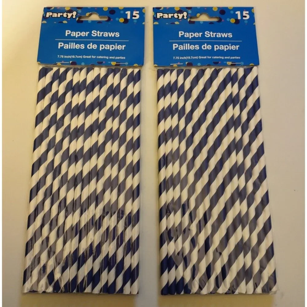 30 PARTY! -COLORFUL PAPER STRAWS- 2 PACKS-NEW